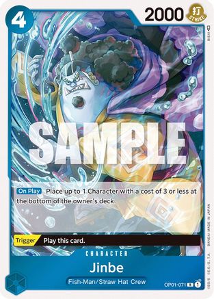 romance dawn rare cards Jinbe - OP01-071