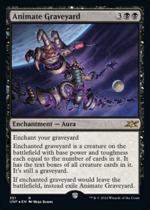 GALAXY FOIL Animate Graveyard #351 - Rare Unfinity