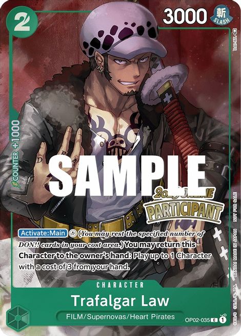 Trafalgar Law OP02-035 - 2023 Online Paricipant Stamp Promo