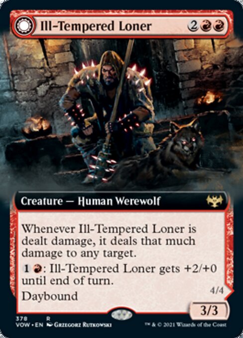 Extended Ill-tempered Loner // Howlpack Avenger - 378 - Rare Crimson Vow