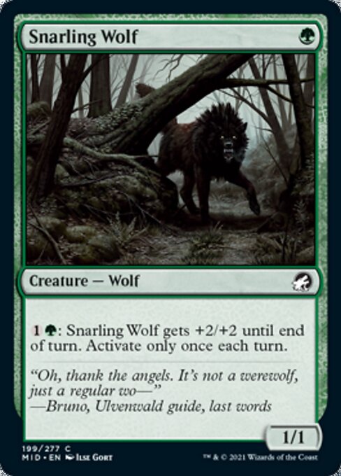 199Snarling Wolf 199/277 Common - Midnight Hunt