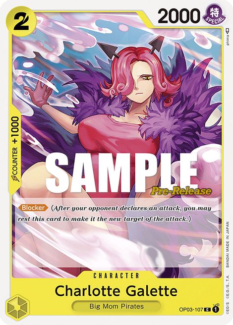 Charlotte Galette OP03-107 - Pre-release Stamp Promo