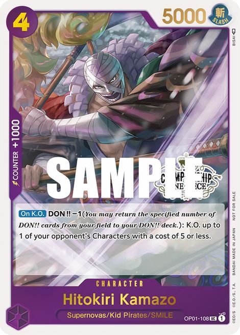 Hitokiri Kamazo - OP01-108 - Uncommon - Store Championship Participant Promo