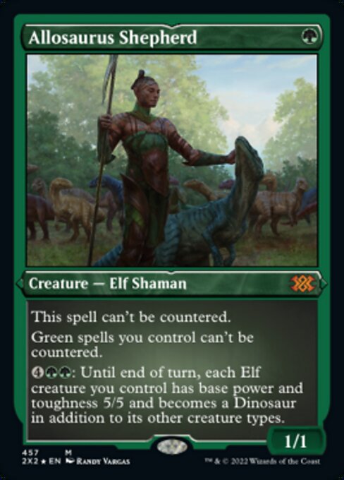 ETCHED FOIL Allosaurus Shepherd 457# - Mythic Double Masters 2022