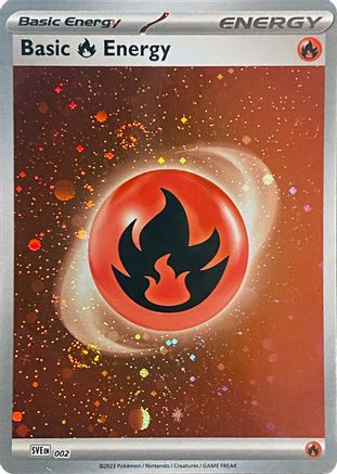 Fire Energy - SVE 002 - Cosmos Holo Scarlet And Violet 151 Cherry Collectables Fire Energy - SVE 002 - Cosmos Holo Scarlet And Violet 151 Cherry Collectables