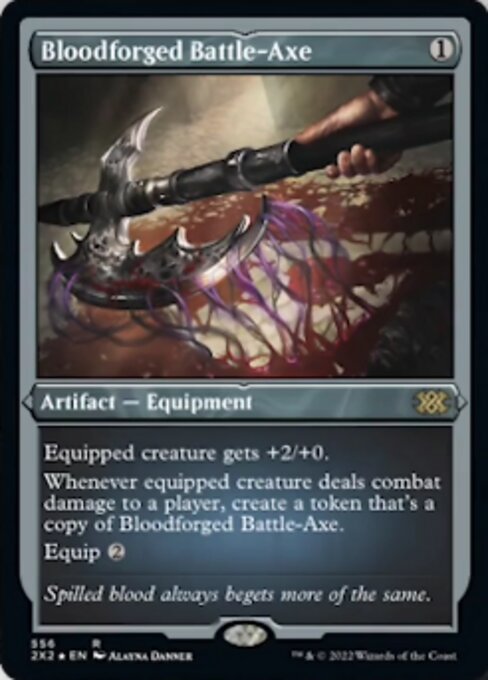 ETCHED FOIL Bloodforged Battle-Axe 556# - Rare Double Masters 2022