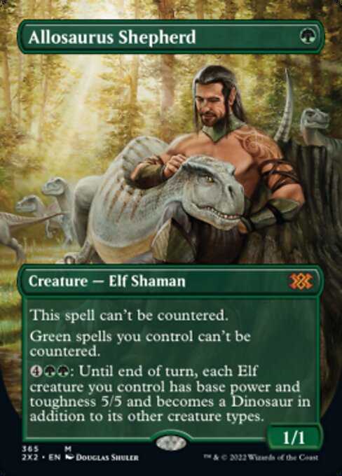 BORDERLESS Allosaurus Shepherd 365# - Mythic Double Masters 2022