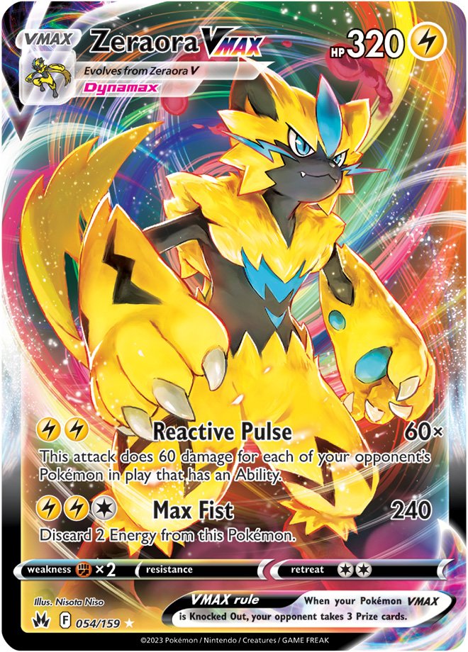Zeraora VMAX - 054/159 - Ultra Rare Crown Zenith