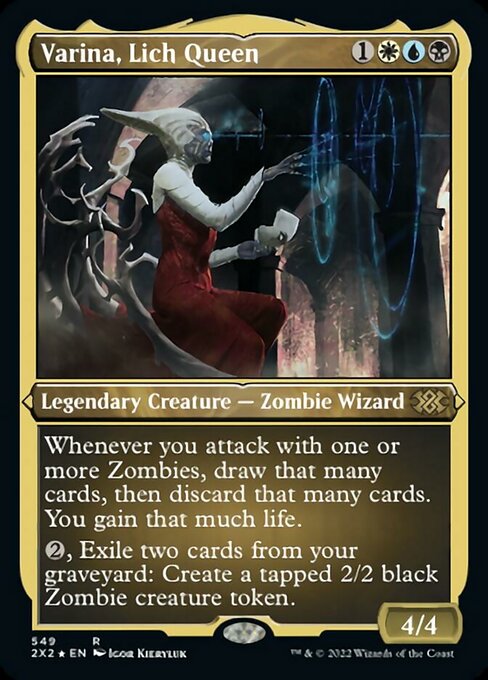 ETCHED FOIL Varina, Lich Queen 549# - Rare Double Masters 2022