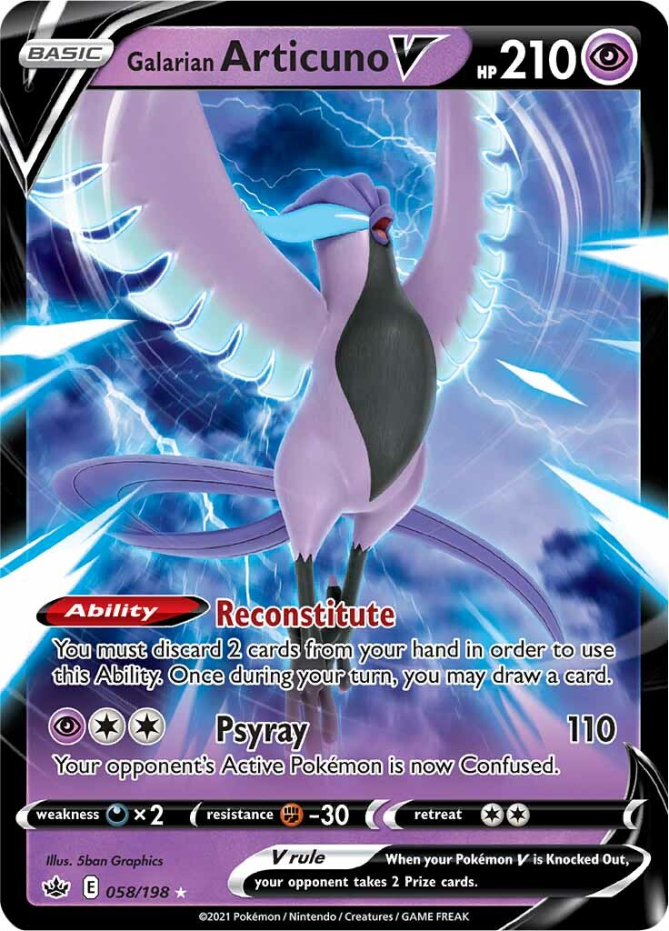Galarian Articuno V - 58/198 - Ultra Rare Chilling Reign