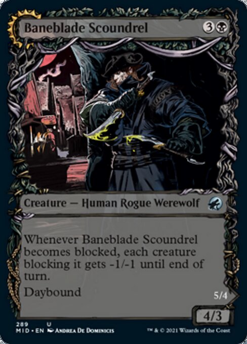 289SHOWCASE Baneblade Scoundrel // Baneclaw Marauder 289 - Midnight Hunt
