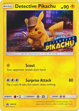 Detective Pikachu - Sm170 - Movie Stamp Holo Promo