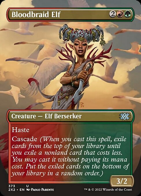 BORDERLESS Bloodbraid Elf 373# - Uncommon Double Masters 2022