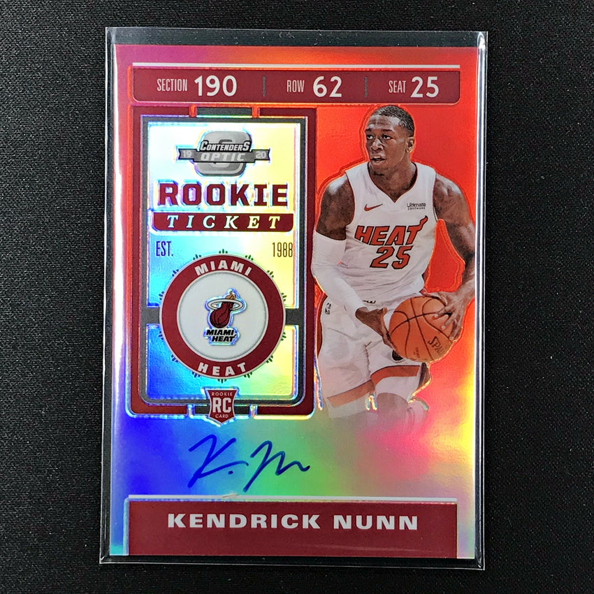 2019-20 Contenders Optic KENDRICK NUNN Rookie Ticket Auto Red 27/149-Cherry Collectables