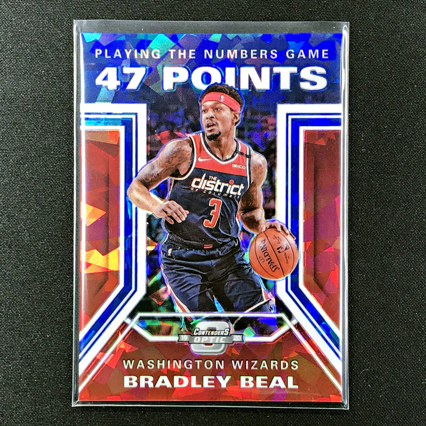 2019-20 Contenders Optic BRADLEY BEAL Playing The Numbers Blue Ice #10-Cherry Collectables