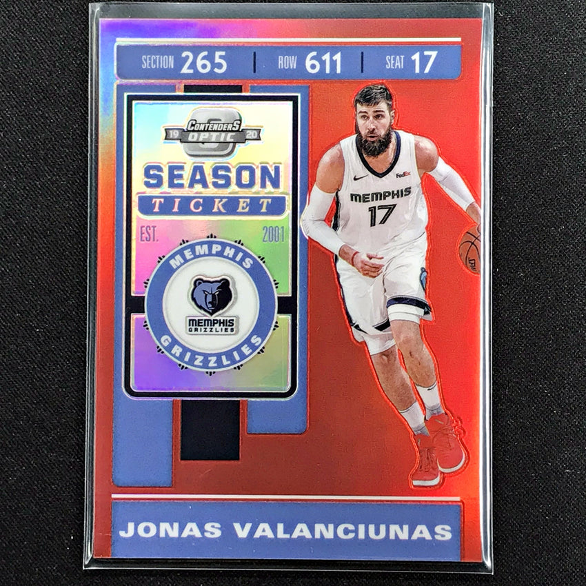 2019-20 Contenders Optic JONAS VALANCIUNAS Season Ticket Red #96-Cherry Collectables