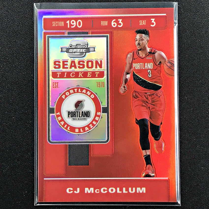2019-20 Contenders Optic CJ McCOLLUM Season Ticket Red #40 (B)-Cherry Collectables