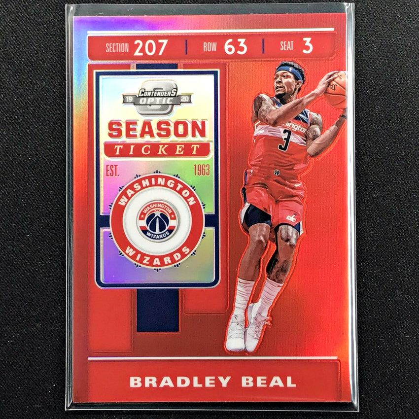 2019-20 Contenders Optic BRADLEY BEAL Season Ticket Red #3 (C)-Cherry Collectables