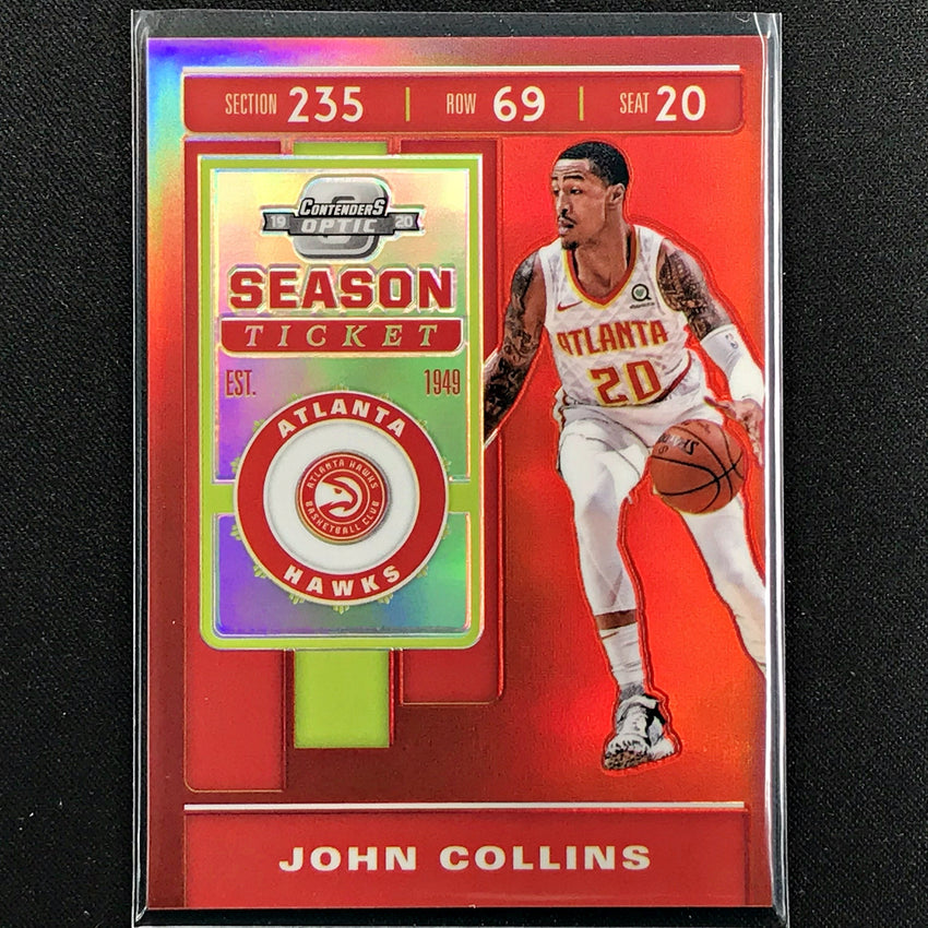2019-20 Contenders Optic JOHN COLLINS Season Ticket Red #8-Cherry Collectables