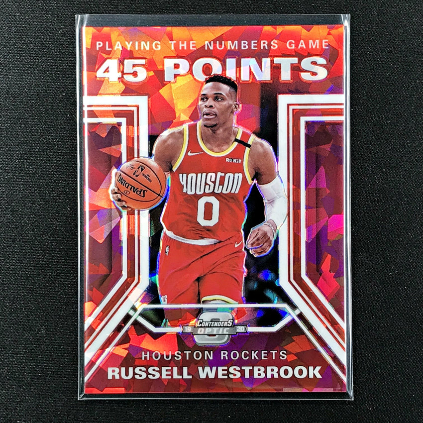 2019-20 Contenders Optic RUSSELL WESTBROOK Playing The Numbers Red Ice #13 (B)-Cherry Collectables