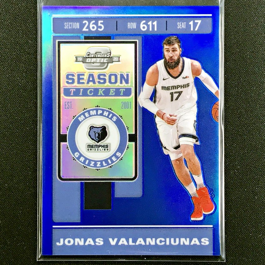 2019-20 Contenders Optic JONAS VALINCIUNAS Season Ticket Blue 95/99-Cherry Collectables