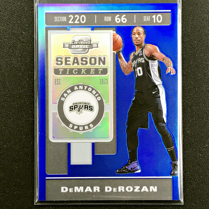 2019-20 Contenders Optic DEMAR DEROZAN Season Ticket Blue 57/99-Cherry Collectables