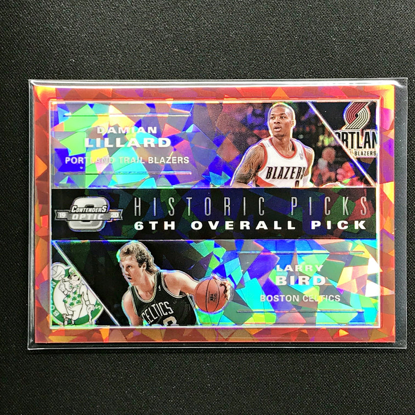 2019-20 Contenders Optic DAMIAN LILLARD LARRY BIRD 6th Pick Red Ice #6-Cherry Collectables