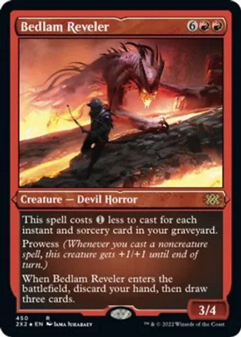 ETCHED FOIL Bedlam Reveler 450# - Rare Double Masters 2022
