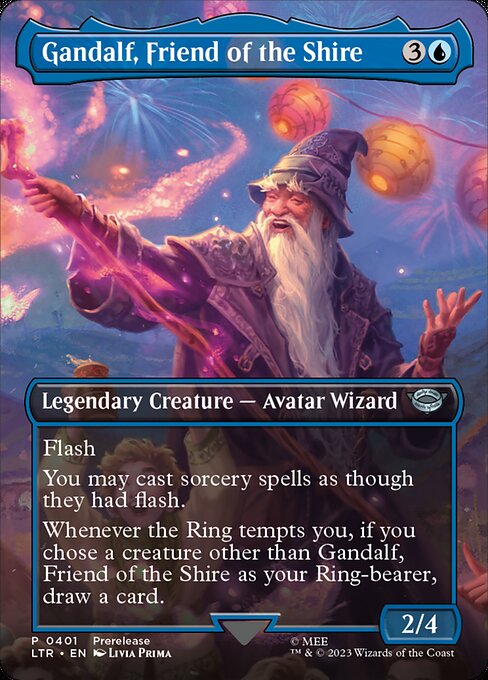 BORDERLESS Gandalf, Friend of the Shire #401  - Uncommon Lord of the Rings: Tales of Middle-Earth