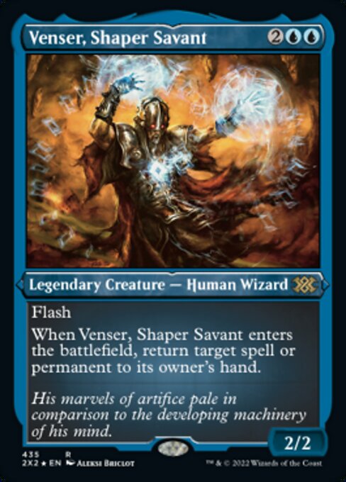 ETCHED FOIL Venser, Shaper Savant 435# - Rare Double Masters 2022