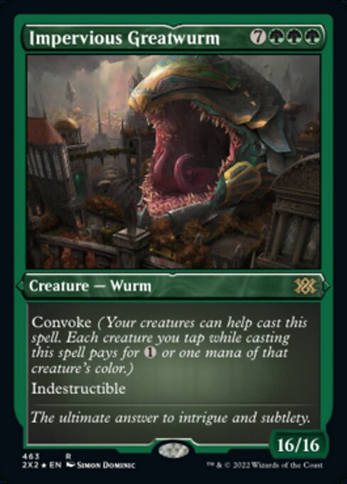 ETCHED FOIL Impervious Greatwurm 463# - Rare Double Masters 2022