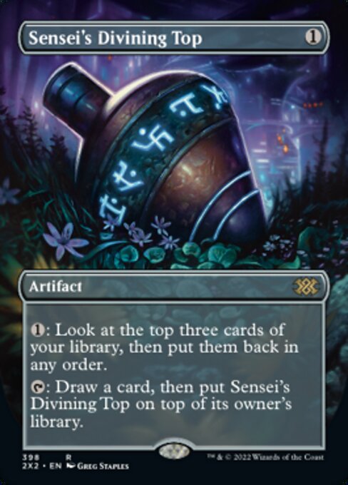 BORDERLESS Sensei's Divining Top 398# - Rare Double Masters 2022