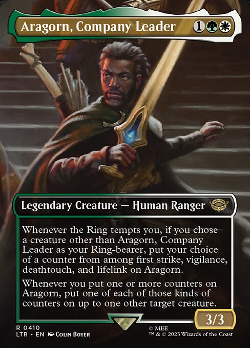 BORDERLESS Aragorn, Company Leader #410  - Rare Lord of the Rings: Tales of Middle-Earth