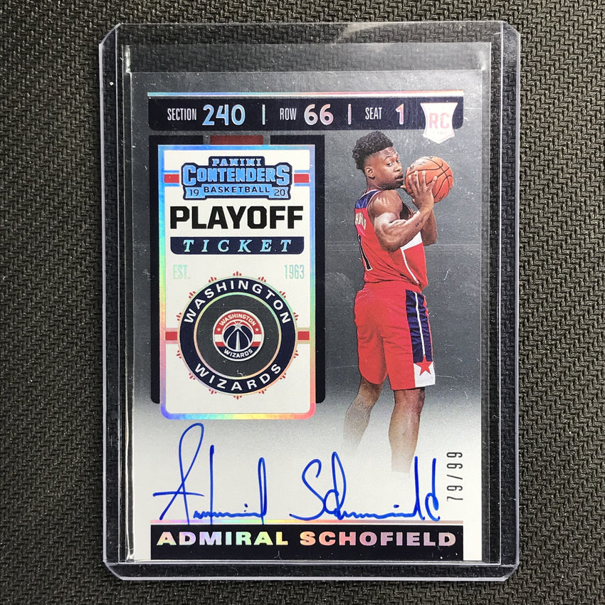 2019-20 Contenders ADMIRAL SCHOFIELD Playoff Ticket Rookie Auto 79/99-Cherry Collectables