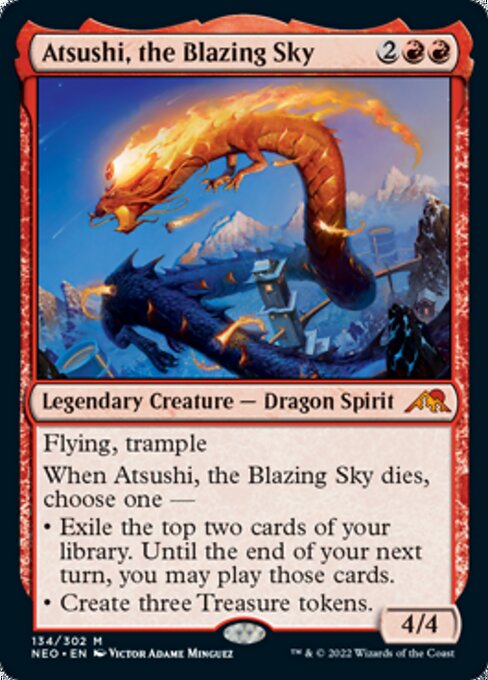Atsushi, the Blazing Sky 134/302 -  Kamigawa Neon Dynasty MYTH