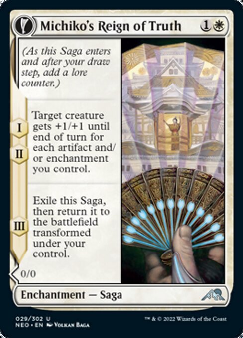 Michiko's Reign of Truth // Portrait of Michiko 29/302 -  Kamigawa Neon Dynasty UNCLE