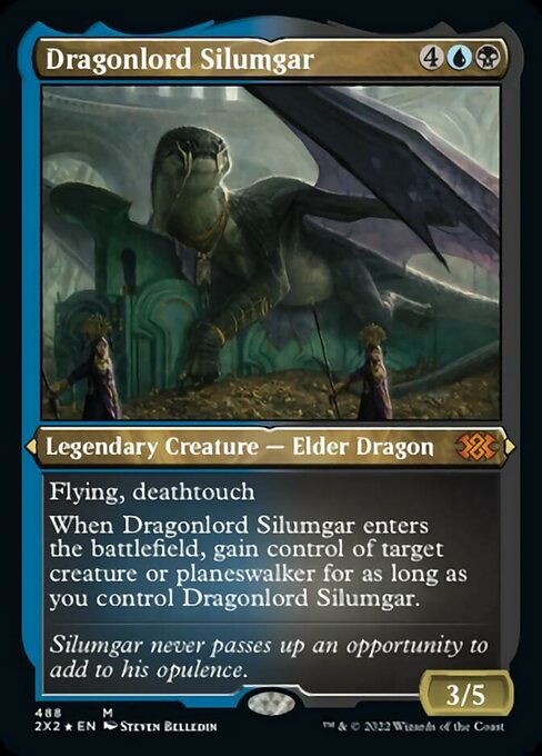 ETCHED FOIL Dragonlord Silumgar 488# - Mythic Double Masters 2022