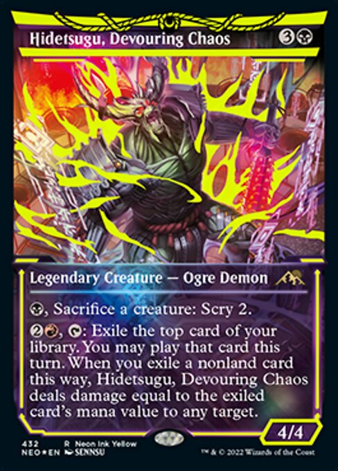 NEON YELLOWHidetsugu, Devouring Chaos 432 -  Kamigawa Neon Dynasty