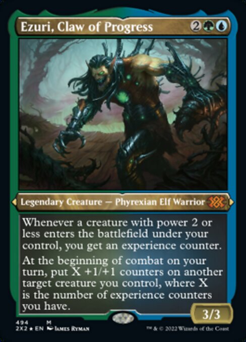 ETCHED FOIL Ezuri, Claw of Progress 494# - Mythic Double Masters 2022