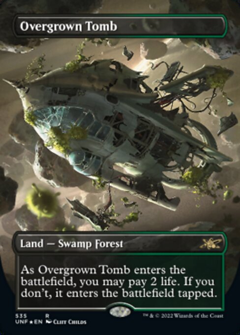 GALAXY FOIL  Overgrown Tomb #535 - Rare Unfinity