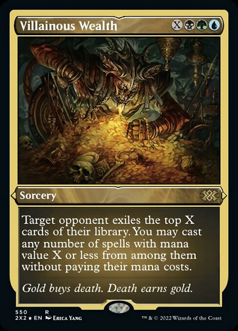 ETCHED FOIL Villainous Wealth 550# - Rare Double Masters 2022