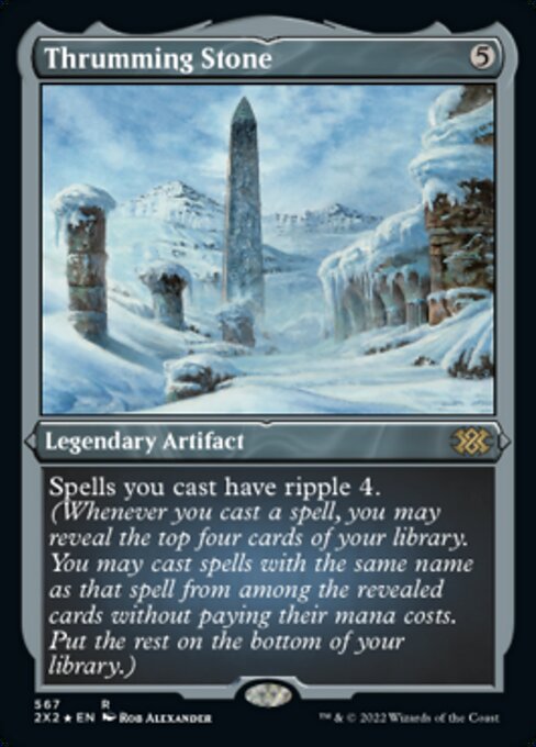 ETCHED FOIL Thrumming Stone 567# - Rare Double Masters 2022