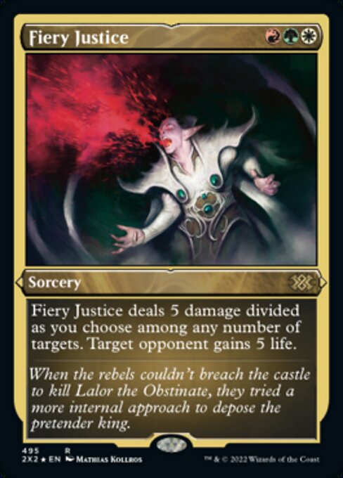 ETCHED FOIL Fiery Justice 495# - Rare Double Masters 2022