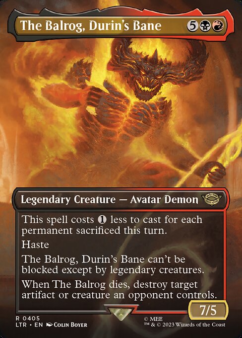 BORDERLESS The Balrog, Durin's Bane #405  - Rare Lord of the Rings: Tales of Middle-Earth