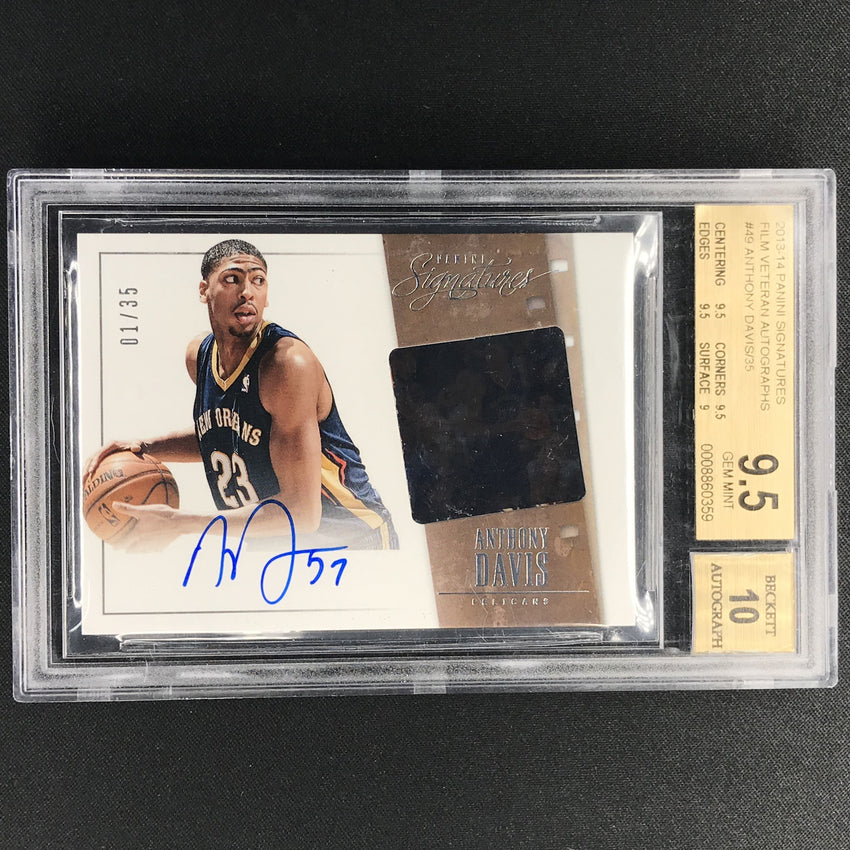 2013-14 Signatures ANTHONY DAVIS Film Veteran Auto 1/35 BGS 9.5/10-Cherry Collectables