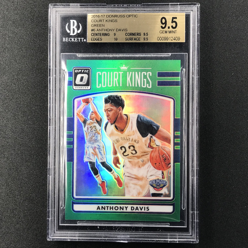 2016-17 Optic ANTHONY DAVIS Court Kings Green Prizm 2/5 BGS 9.5-Cherry Collectables