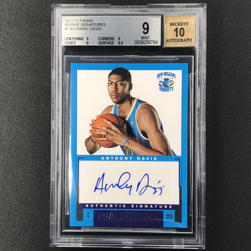 2012-13 Panini ANTHONY DAVIS Rookie Signatures Auto #7 Rookie BGS 9/10-Cherry Collectables