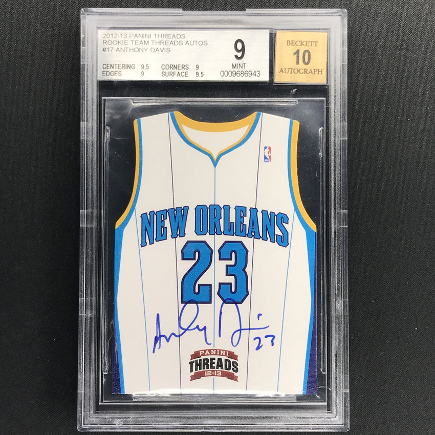 2012-13 Threads ANTHONY DAVIS Rookie Team Threads Auto #17 BGS 9/10-Cherry Collectables