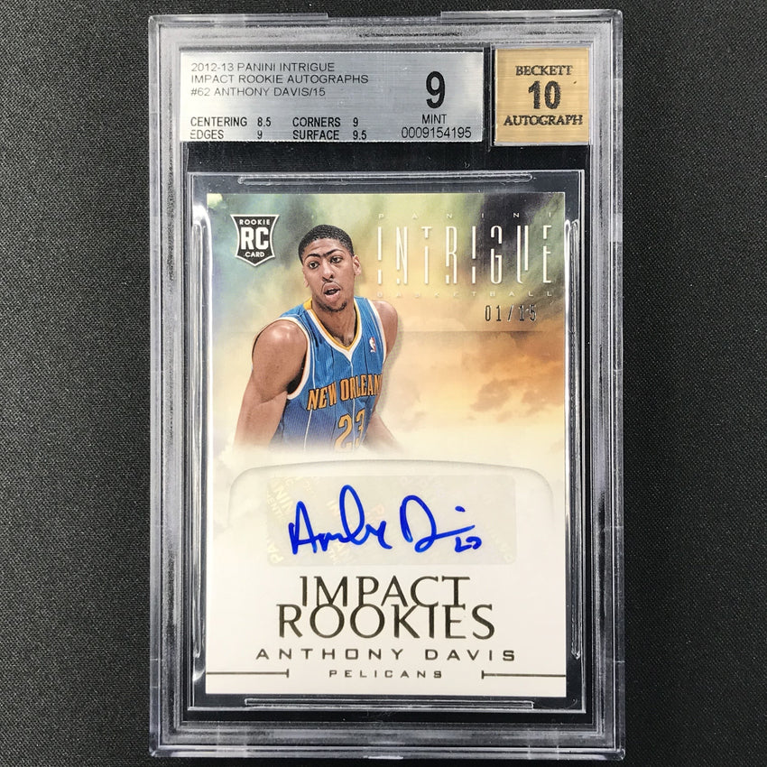2012-13 Intrigue ANTHONY DAVIS Impact Rookies Auto 1/15 BGS 9/10-Cherry Collectables