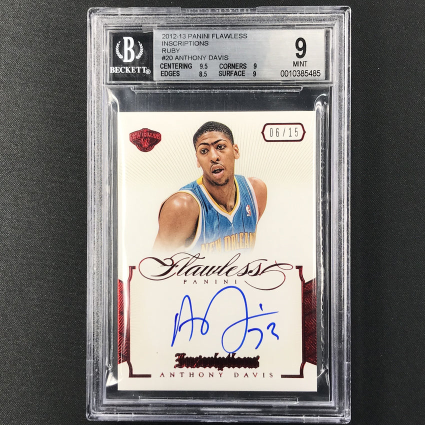 2012-13 Flawless ANTHONY DAVIS Inscriptions Ruby Auto Rookie 6/15 BGS 9/10-Cherry Collectables